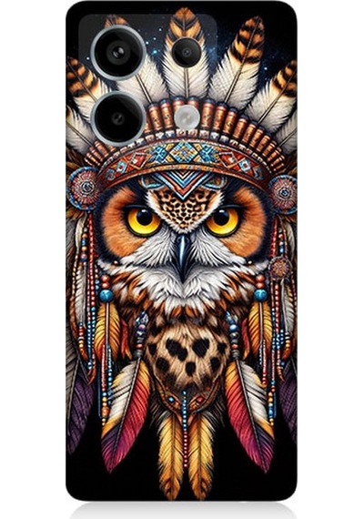 Xiaomi Redmi Note 13 Pro 5g Uyumlu Kabile Baykuşunun Bilgeliği Desenli Silikon Kılıf Çok Renkli