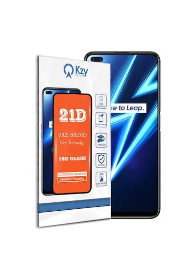 Realme 6 Pro ile Uyumlu Tam Kaplayan 21D Temperli Ekran Koruyucu Cam