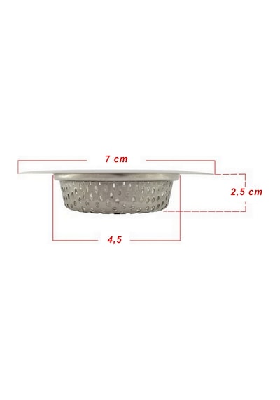 7 Cm Orta Boy Paslanmaz Çelik Lavabo Süzgeci - Evye Süzgeci - Eviye Süzgeç Çelik Diğer