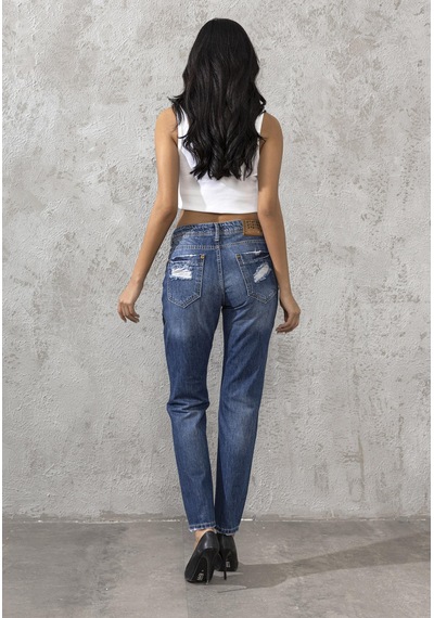 Wd298 Boy Friend Eğlence Süslemeli Kadın Jean Pantolon 001