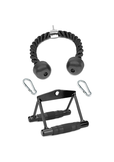 Triceps Halat 28mm Kalın - Rowing Bar - Triceps Rope 70cm - Seated Row - Cable Crossover Aparat Seti
