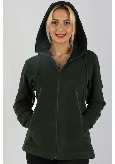 Kadın Kapüşonlu Yeşil Sweatshirt Yeşil
