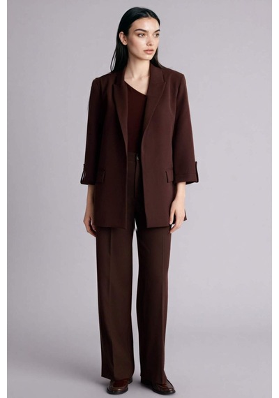 Defacto Regular Fıt Blazer Ceket G7818ax26spbn324 Kahve-bn324