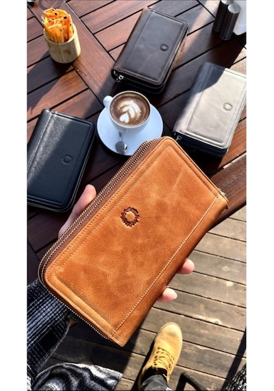 Taba Unisex Telefon Cüzdanı El Çantası Taba