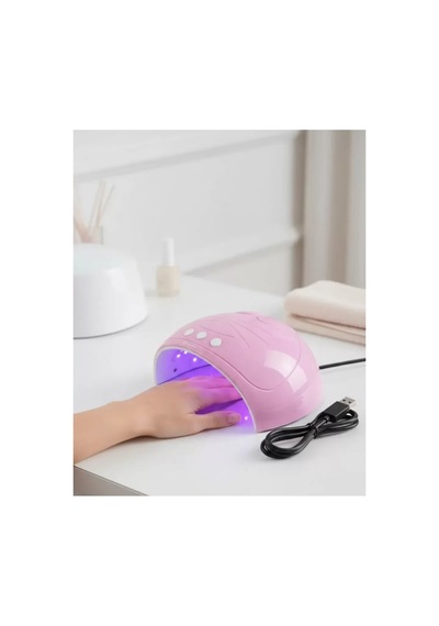 Ultraviyole Işıklı 15 Ledli 45w Oje Kurutucu Makine Pembe Siyah