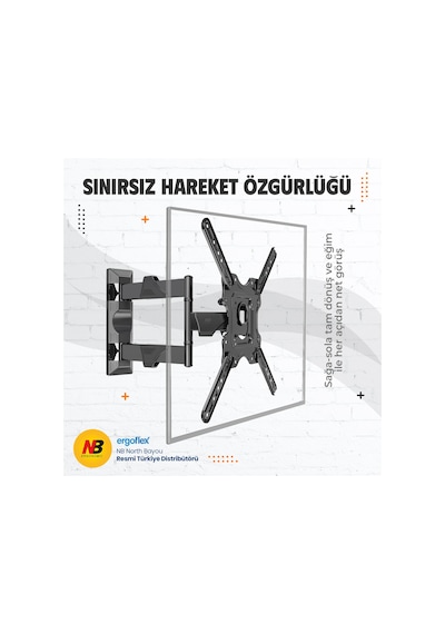 Nb Ergonomic Nb P4 Ultra Ince 32-55inch Hareketli Tv Askı Aparatı