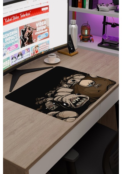 Binding Of Isacc Kaymaz Dikişli Kauçuk Oyuncu Mousepad V4 - 48x40 Xl Gaming Mouse Pad Fare Altlığı