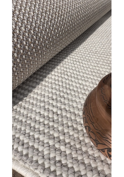 Elvey Home Açık Gri İskandinav Yumuşak Bukle Minimalist Tozumaz Kesme Halı Elvbklmakhal Açık Gri
