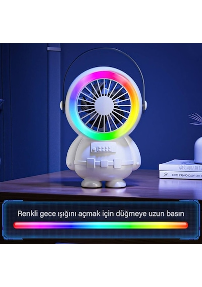 Ally Sarjli Astronot Fan Vantilatör Tasinabilir El - Masa Üstü Vantilatör 1500mah