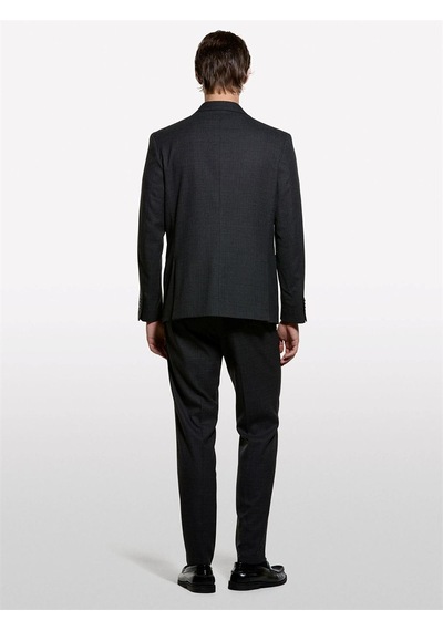Sisley Viskoz Karışımlı Düğmeli Blazer Ceket Erkek Siyah Ceket - 325a2sddsw02f