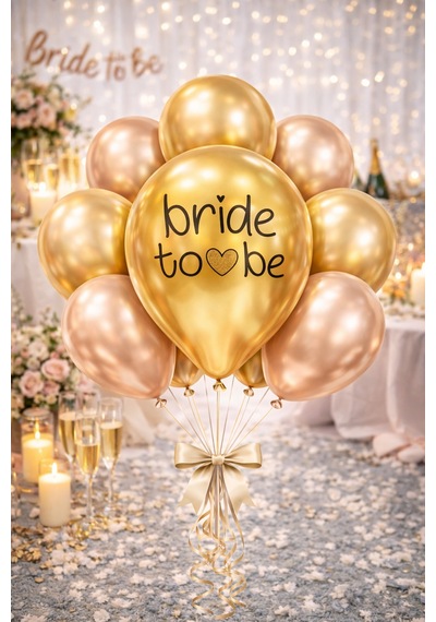 Bride Balon Krom Altın 10lu 12 İnç Çok  Renkli