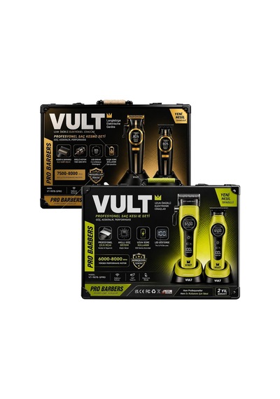 Vult - 2'li Tıraş Makinesi Seti - Vt-9878-spro Profesyonel Berber Tipi Kablosuz Clipper & Trimmer 6000-8000 Rpm Motor 200 Dakika Pil Led Ekran Dlc Bıçak - Yeşil Vult - 2'li Tıraş Makinesi Seti - Vt-9878-spro Profesyonel Berber Tipi Kablosuz Clipper & Trimmer 6000-8000 Rpm Motor 200 Dakika Pil Led Ekran Dlc Bıçak - Yeşil