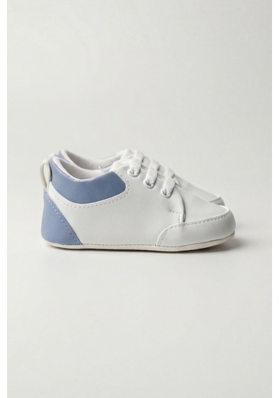 Pufien İlk Adım Ayakkabısı, Bebek Patik, Bebek Ayakkabısı, Yenidoğan Sneakers Mavi