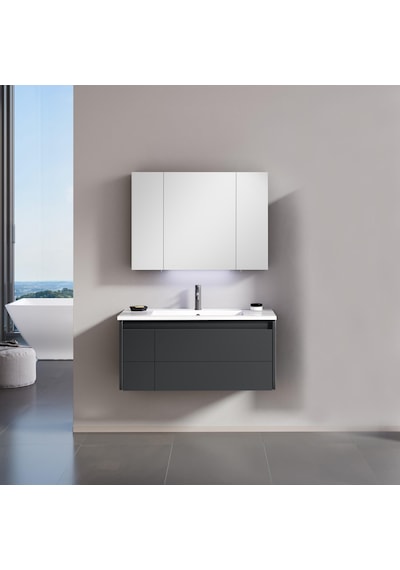 Orka Likya 100 Cm Mdf Mat Antrasit Banyo Dolabı Takımı Antrasit Orka Likya 100 Cm Mdf Mat Antrasit Banyo Dolabı Takımı Antrasit