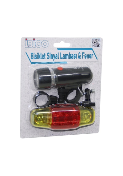 2in1 Bisiklet Feneri Sinyalli Pilli Lamba Çok Renkli