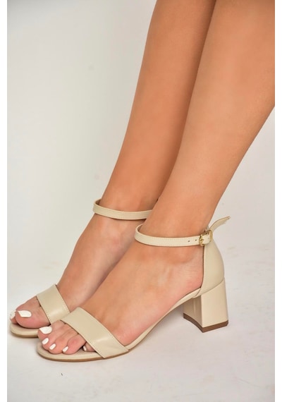 Fox Shoes U578451009 Ten Kalın Topuklu Kadın Ayakkabı Ten