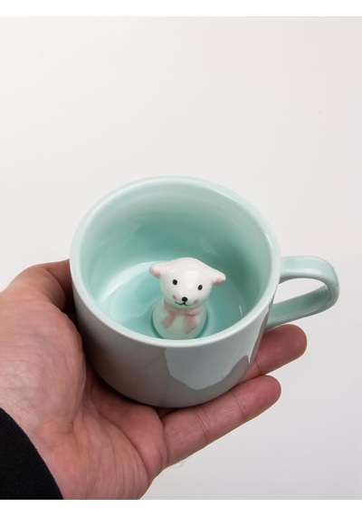 Mukko Home 3d Sevimli Hayvan Figürlü Porselen Kupa 230 Ml Mint Renk Kahve Çay Kupası,turkuaz & Köpek Beyaz - Çok Renkli Mukko Home 3d Sevimli Hayvan Figürlü Porselen Kupa 230 Ml Mint Renk Kahve Çay Kupası,turkuaz & Köpek Beyaz - Çok Renkli