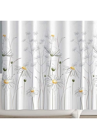 Daisy Banyo Perdesi, Duş Perdesi Çift Kanat 120x200cm Çok Renkli