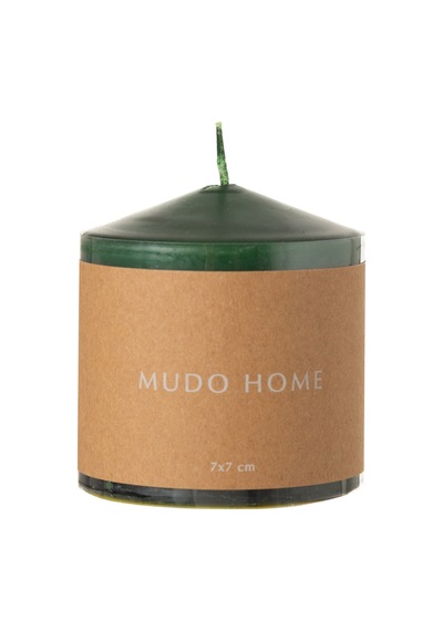 Mudo Home Sütun Mum Yeşil 7x7cm