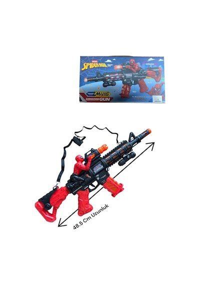 Sesli Işıklı Spider Man Temalı Oyuncak Tüfek