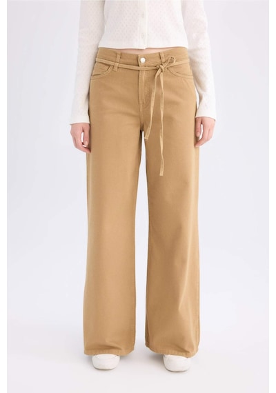 DeFacto Coool Gabardin Pantolon Wide Leg Yüksek Bel Geniş Bol Paça E1794AX24WNBG633