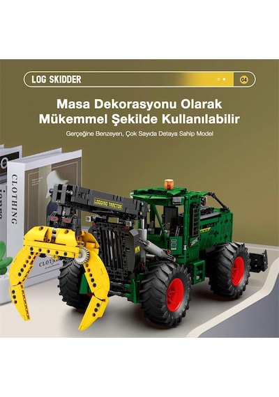 Reobrix Technic 22027 Kütük Taşıyıcı Log Skidder Kumanda&motorlu Yaratıcı Yapı Blok Seti Building Blocks - 1741 Parça