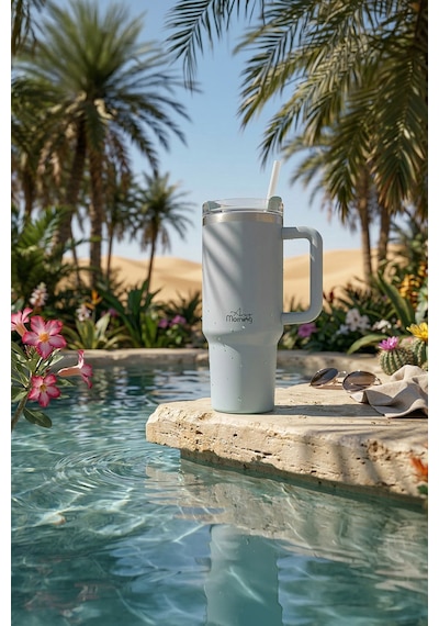 Any Morning Vaha 1200 Ml Üç Kademe Çevirmeli Kapaklı Çift Katman Çelik Termos Mug Su Yeşili Sı2440217 Yeşil