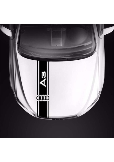 Audi A3 Için Kaput Üstü Sport Şerit Sticker Çıkartma