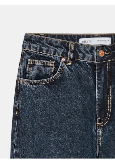Dilvin 72369 %100 Pamuk Wide Leg Jean-lacivert