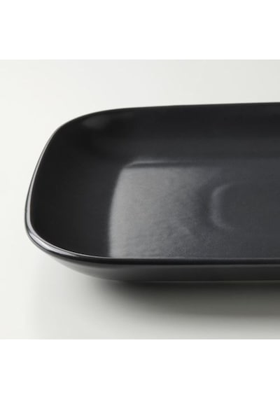 Färgklar Tabak Seti, Mat Koyu Gri, 30x18 Cm, 4 Adet Koyu Gri