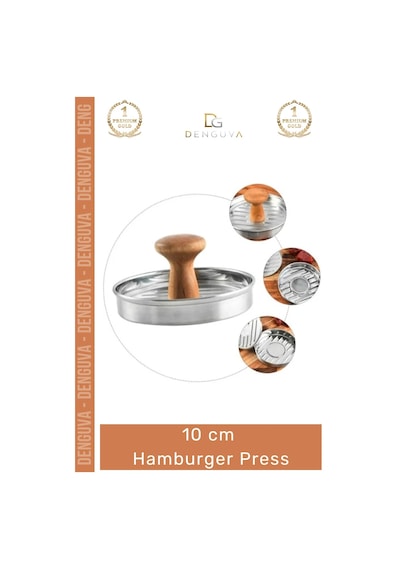 Köftekalıbı Profesyonel Metal Ahşap Saplı Gurme Köfte Şekillendirici Izgara 10 Cm Hamburger Press Çok Renkli