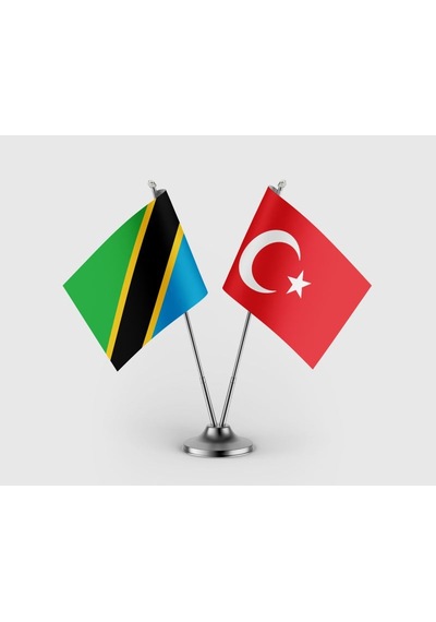 Tanzanya Bayrağı Ve Türkiye Bayrağı İkili Saten Masa Bayrağı Takımı Diğer