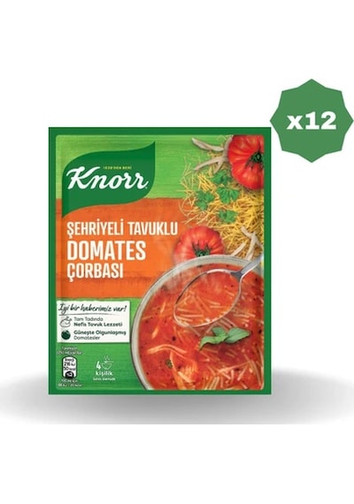 Knorr Şehriyeli Tavuklu Domates Çorbası - 12 Adet