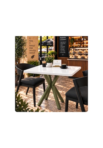 Kalınlaştırmalı Mutfak Cafe Balkon Bahçe Restoran Yemek Masası 70x70 Yeşil Beyaz Kare Beyaz - Haki Beyaz - Haki Kalınlaştırmalı Mutfak Cafe Balkon Bahçe Restoran Yemek Masası 70x70 Yeşil Beyaz Kare Beyaz - Haki Beyaz - Haki