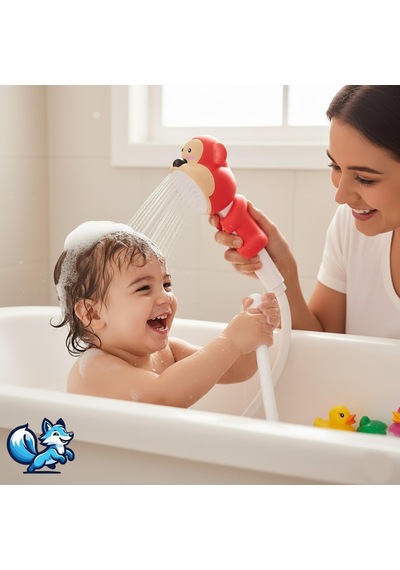Bluefox Sevimli Hayvan Figürlü Bebek Duş Başlığı Annelerin Yardımcısı Eğitici Banyo Oyuncağı, Kolay Kur