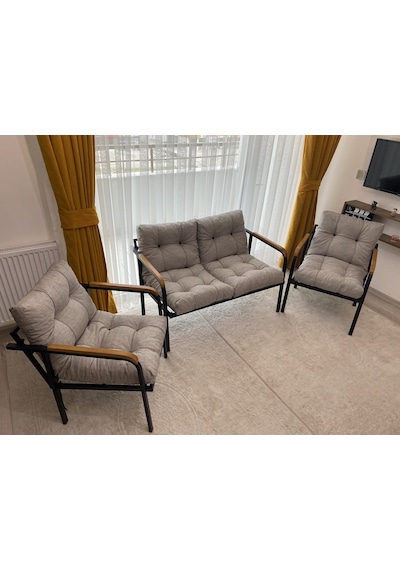 Modern Merkür Balkon, Bahçe, Cafe - Metal Kanepe Koltuk Takımı - 2+1+1 Açık Gri Modernsh13 Açık Gri Modern Merkür Balkon, Bahçe, Cafe - Metal Kanepe Koltuk Takımı - 2+1+1 Açık Gri Modernsh13 Açık Gri