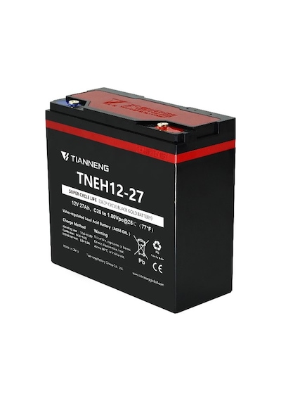 Tianneng Tneh 12-27 Uzun Çevrim Ömrü Siyah Altın Pil Elektrikli Motosiklet 12v 27ah