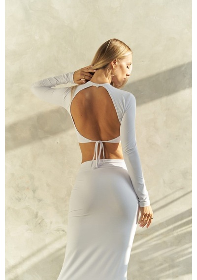 Mai Collection Mai Studios Co. Bonita Beyaz Crop Etek Takım Beyaz
