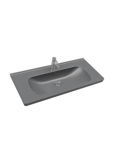 Seramiksan Saturn A142031K Etajer Uyumlu Lavabo Mat Antrasit 100 x 45 CM