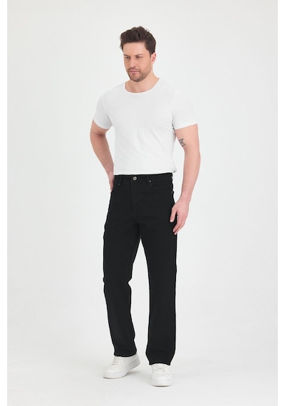 Polo State Erkek Baggy Fit Kot Pantolon Siyah Siyah