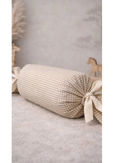 Tly Home Textiles Pötikareli Bebek Ve Çocuk Odası Dekoratif Silindir Yastık - %100 Pamuklu Sünger Dolgulu 15x30
