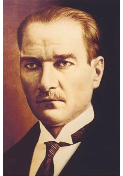 Dijital Baskı Atatürk Portreli Raşel Kumaş Bayrak 50x75 Cm, Kalın Plastik Hediye Kutusunda