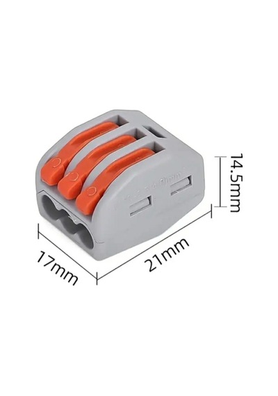12 Adet Pct-213 Awg 28-12 3lü Hızlı Kablo Birleştirici