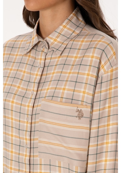 U.S. Polo Assn. Kadın Taş Uzun Kollu Ekoseli Gömlek 50316425-VR049