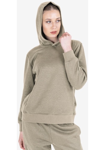 Lescon Bej Kadın Kapüşonlu Sweatshirt 23n-2106