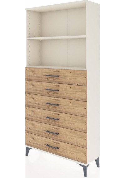 Arges Dolap 2 Raflı 6 Çekmeceli 88x30x182 Aytaşı-çam Aytaşı