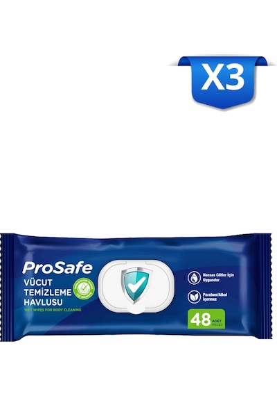 Prosafe Vücut Temizleme Havlusu 48'li X3 Standart