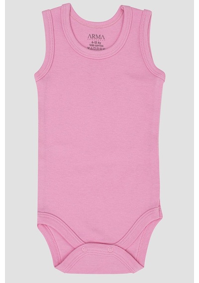 Arma Yıldız %100 Organik Pamuklu Pembe Bebek Atlet Çıtçıtlı Zıbın Body 5'li Paket Pembe