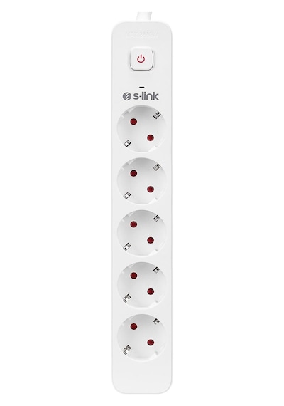 S-link Spg501s 1.5 Metre Kablolu 750 Joule 1.5 Mm Anahtarlı 5'li Akım Korumalı Priz 1.5 M