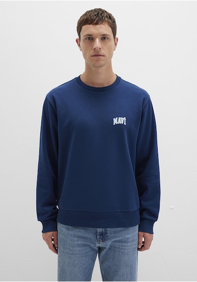 Mavi - Mavi Logo Baskılı Mavi Sweatshirt 0611716-89353 Lacivert